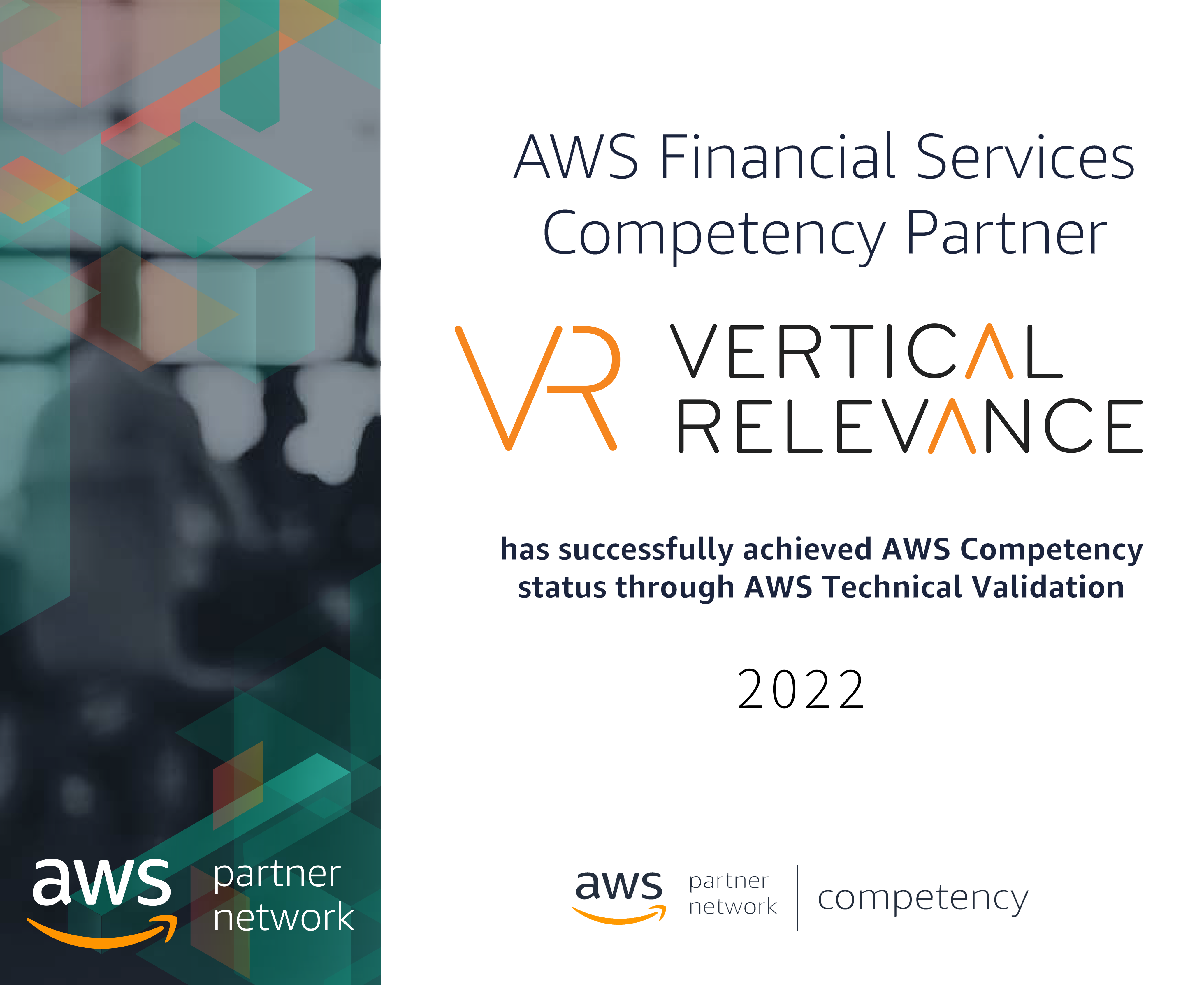 Vertical Relevance Achieves AWS Financial Services Competency Status